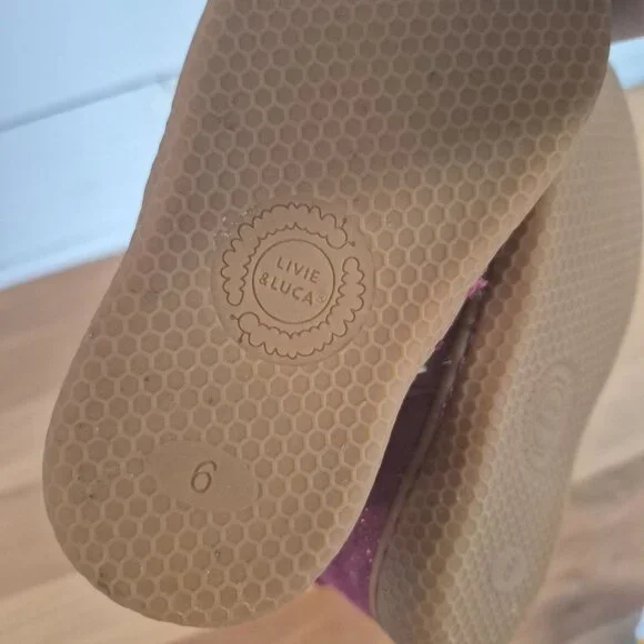 Livie & Luca Girls Calliope Boot Mulberry Sparkle Size 6 Side Zip Rubber Sole - Picture 5 of 7